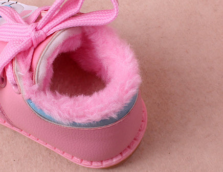 Leather plush cotton shoes girls baby shoes baby shoes Tummytastic