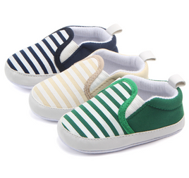 Brand New Pram Newborn Toddler Baby Girls Boys Kids Infant First Walkers Striped Classic Shoes Loafers Casual Soft Shoes Tummytastic