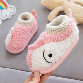 Non-slip Warm Baby Cotton Slippers Children Cartoon Cute Dinosaur Shoes