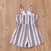 
              New Children's Clothing Girls Floral Striped Overalls Jumpsuit Tummytastic
            