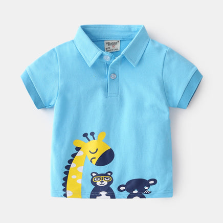 Unhooded Casual Cute Cartoon Animal Boy T Shirt Tummytastic