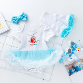 Newborn Children's Skirt Easter Short Sleeved Cartoon Rabbit Mesh Skirt Tummytastic