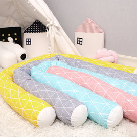 INS New Plaid Children's Bed With Baby Anti-collision Strip Bedside Soft Bag Tummytastic
