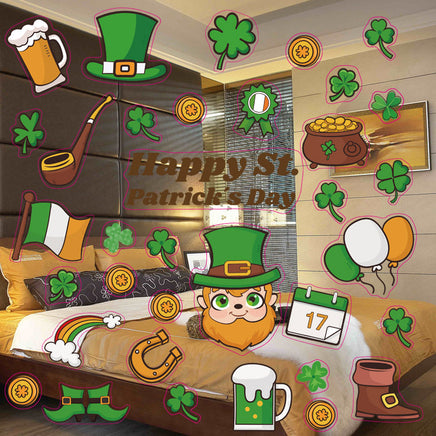 Cross-border Irish Window Sticker St. Patrick's Day Window Sticker Clover Glass Sticker Tummytastic