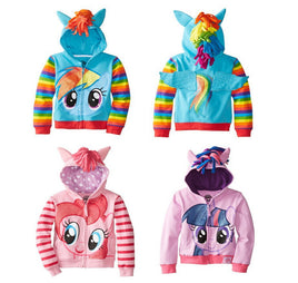 Printed Jacket Foreign Trade Hot Style Girls Rainbow Pony Sweater Hoodie Tummytastic