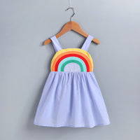 
              New Cartoon Rainbow Cotton Long-sleeved Dress
            