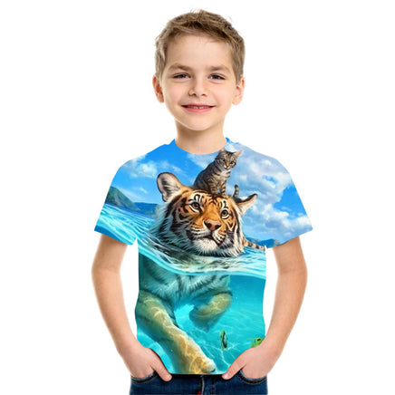3D Digital Printing Short Sleeve Fashion Kids T-shirt Top Tummytastic