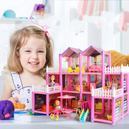 Toy Girl Princess Castle Villa Hut Children Play House Toy Girl Simulation Room Doll House Gift Tummytastic