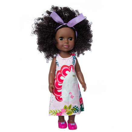 Vinyl Doll Toy Simulation 14-Inch Black Doll Baby Doll Girl Toy Doll Vinyl Soft Doll Tummytastic