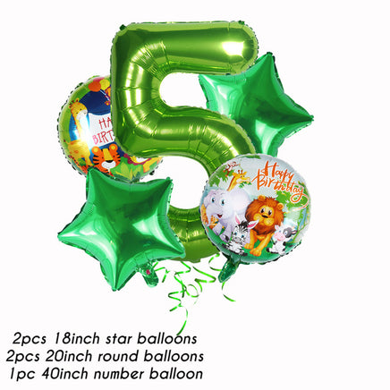 Party Decoration Animal Balloon Happy Birthday Boy Party Decoration Cake Card Tummytastic