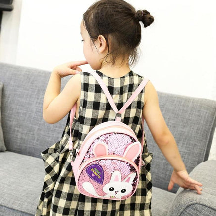 Children's Bags, Girls' Messenger Bags, Girls, Cute Bunny, Sequined One-shoulder Backpack Tummytastic