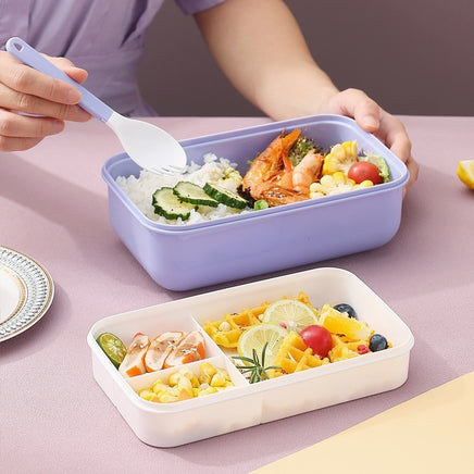 Square Compartment Lunch Lunch Box Canteen Plastic Lunch Box Microwaveable Heating Tummytastic