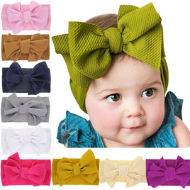 New-born baby's solid-colored bow headband