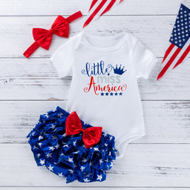 American Independence Day Baby Clothes Cartoon Letter Short Sleeve Romper Tummytastic