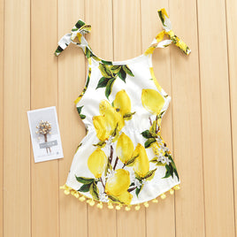 Lemon Printing Camisole Tassel Dress For Baby Girl Tummytastic