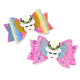 Bright Glitter Children Hair Clips Kids Fairy Bow Princess Hairgrips Flexible Hair Bow Headwear Tummytastic