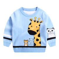 
              Children's Sweater Knit Sweater Giraffe Round Neck Cotton Double Layer Warm Sweater Tummytastic
            
