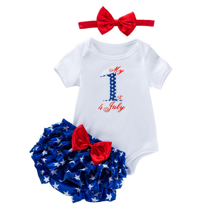 American Independence Day Baby Clothes Cartoon Letter Short Sleeve Romper Tummytastic