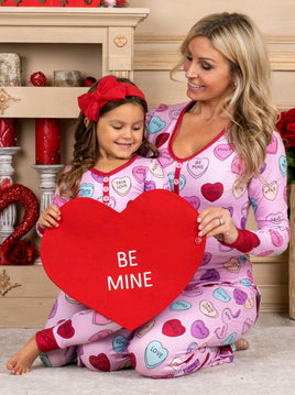 Valentines Day Love Print Casual Home Pyjamas Parent Child Set