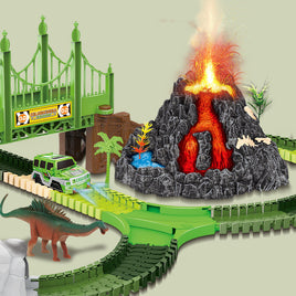 Dinosaur Track Assembly Toy Simulation Dinosaur Volcano