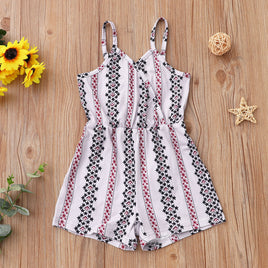 New Children's Clothing Girls Floral Striped Overalls Jumpsuit Tummytastic