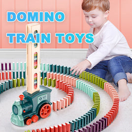 Domino Train Toys Baby Toys Car Puzzle Automatic Release Licensing Electric Building Blocks Train Toy Tummytastic
