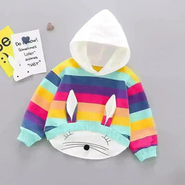 Baby Girl Long-Sleeved T-Shirt Children's Clothing Long-Distance Ear Hooded Clothing