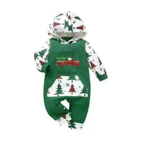 
              Baby Long Sleeve Christmas Cartoon Hooded Romper
            
