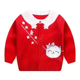 Kitty Navy Collar Kids Sweater