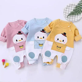 Long-sleeved cotton romper baby suit