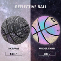 
              PU Basketball Reflective Ball Glow Basketball Size 7 Outdoor Indoor Tummy Time
            