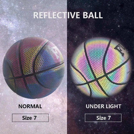 PU Basketball Reflective Ball Glow Basketball Size 7 Outdoor Indoor Tummy Time
