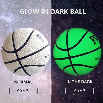 PU Basketball Reflective Ball Glow Basketball Size 7 Outdoor Indoor Tummy Time