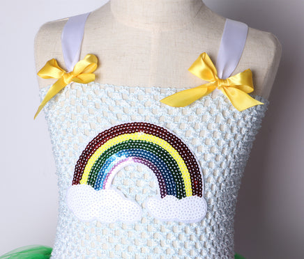 Children's Net Yarn Rainbow Show Princess Dress Tummytastic