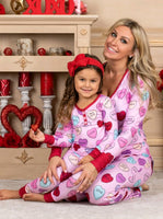 
              Valentines Day Love Print Casual Home Pyjamas Parent Child Set
            