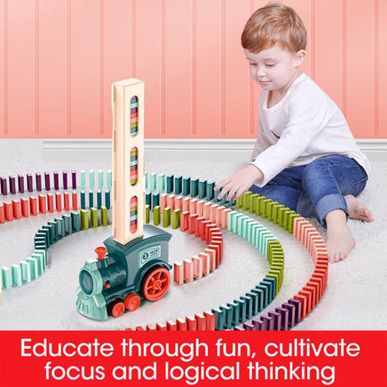 Domino Train Toys Baby Toys Car Puzzle Automatic Release Licensing Electric Building Blocks Train Toy Tummytastic