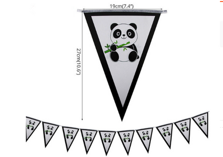 Panda children's birthday holiday party atmosphere supplies Tummytastic